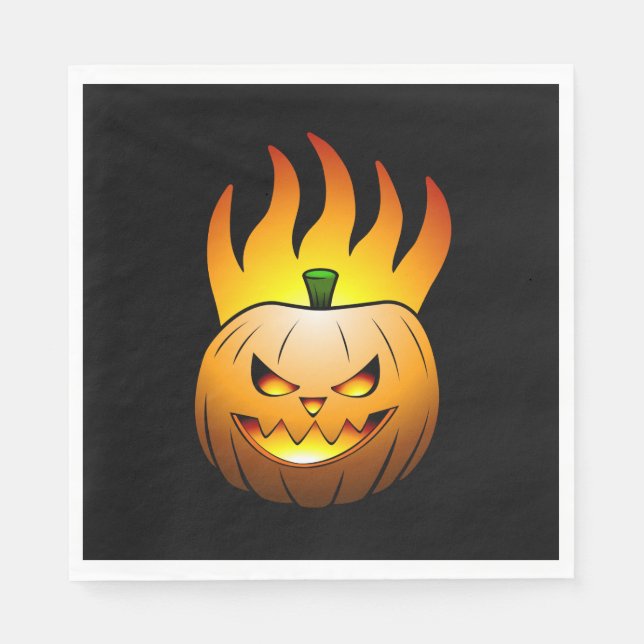 Servilleta De Papel Feroe Halloween Calabaza Papel Napkin (Anverso)