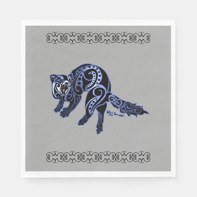 Servilleta De Papel Ferret Trybe: ¡Danza de Guerra! (Anverso)