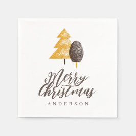 Servilleta De Papel Ferry Christmas Personalizado Gold Tree Napkins