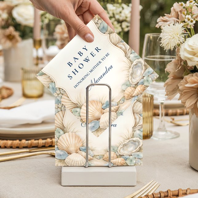 Servilleta De Papel Festejo de Bebé: Conchas Marinas Neutrales (Subido por el creador)