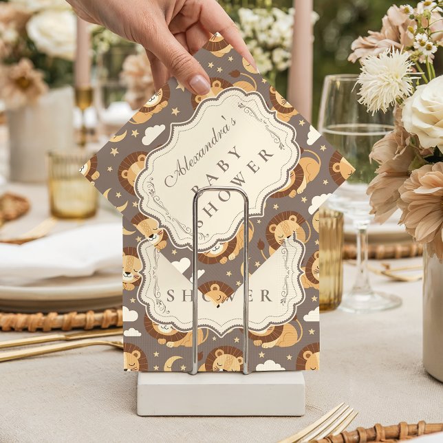 Servilleta De Papel Festejo de Bebé Safari León Neutral Caprichoso (Subido por el creador)