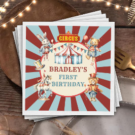 Servilleta De Papel Festival de Carnaval de Animales Retro Circo
