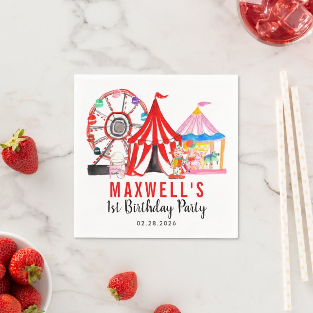 Servilleta De Papel Festival de circo de carnaval de divertidos espect (In situ)