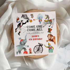 Servilleta De Papel Festival de Círculo de Vintage Moderno Cumpleaños