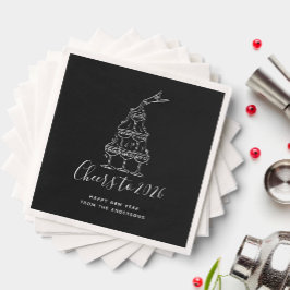 Servilleta De Papel Festive Black New Years Eve Party Paper 