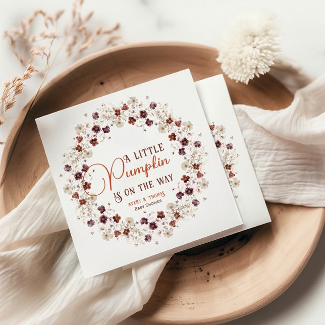 Servilleta De Papel Festive Ivory Pumpkin Floral (Subido por el creador)