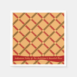 Servilleta De Papel Festive Ochre Retro Rope Check Halloween Party