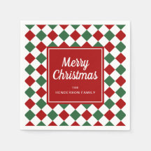 Festive Red Checks Feliz Navidad