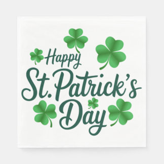 Servilleta De Papel Festive St. Patrick's Day with Shamrock Border
