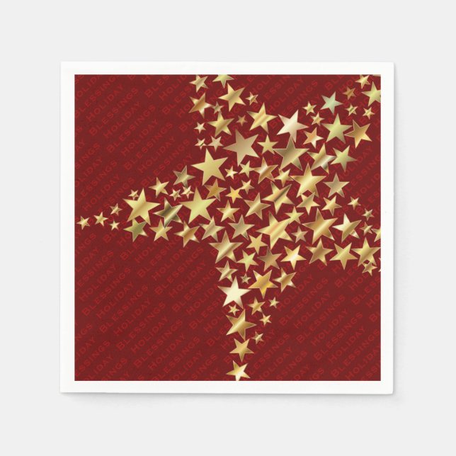 Servilleta De Papel FESTIVE STARS Holiday Blessing Fiesta Papel (Anverso)