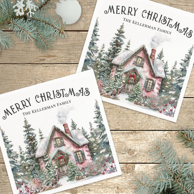 Servilleta De Papel Festive Winter Christmas (Festive Winter Merry Christmas Napkins)