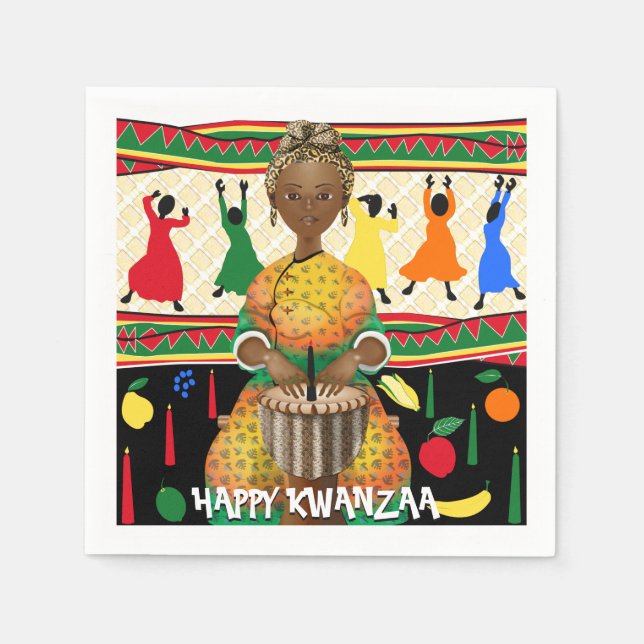 Servilleta De Papel Festividad afroamericana de Kwanzaa (Anverso)