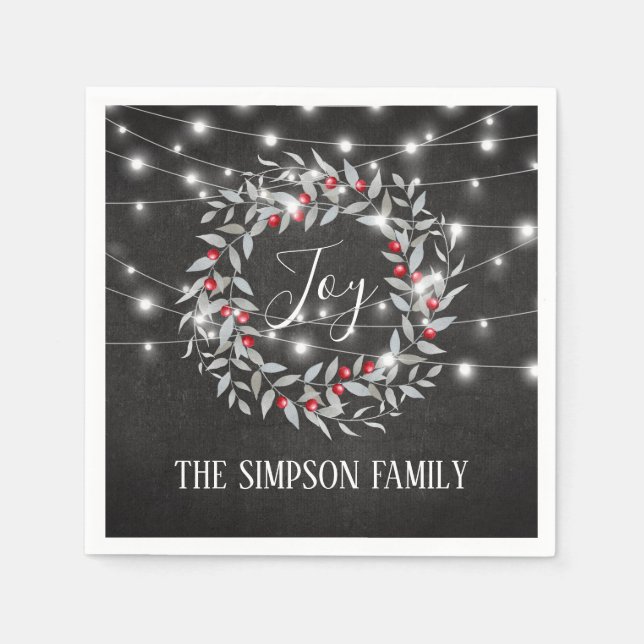 Servilleta De Papel Festividad de Alegría Rústica (Anverso)