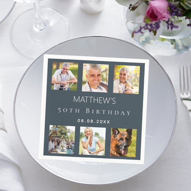 Servilleta De Papel Festividad de cumpleaños gris de carbón vegetal (Subido por el creador)