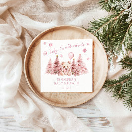 Servilleta De Papel Festividad de invierno rosa Teddy Bear Baby Girl S