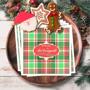 Servilleta De Papel Festividad de Navidades blancos verde rojo persona