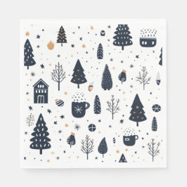 Servilleta De Papel Festividad de Navidades Neutrales Mínimos Modernos