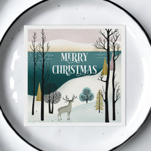 Servilleta De Papel Festividad de Woodland   Navidades Snowy Fiesta fo