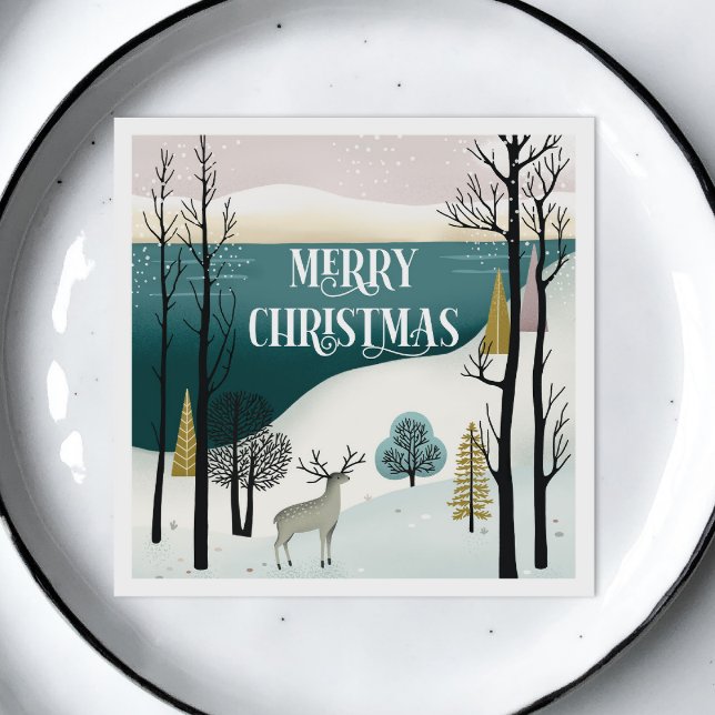 Servilleta De Papel Festividad de Woodland | Navidades Snowy Fiesta fo (Subido por el creador)