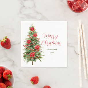 Servilleta De Papel Festividad del Árbol de Navidad Moderno Feliz Navi