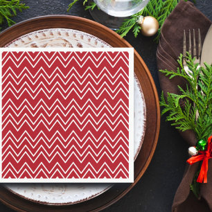 Servilleta De Papel Festividad del invierno rojo blanco