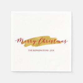 Servilleta De Papel Festividad Feliz Relieve metalizado dorado de Navi