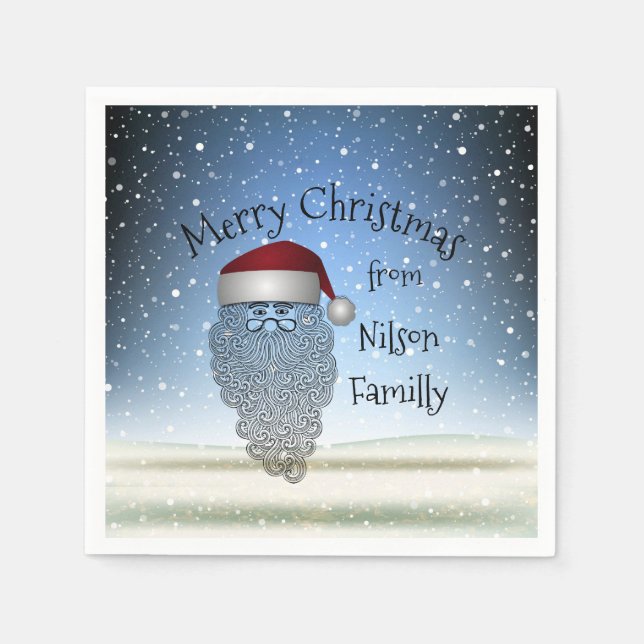 Servilleta De Papel Festividad Fiesta de Navidad Graciosa Santa Claus (Anverso)