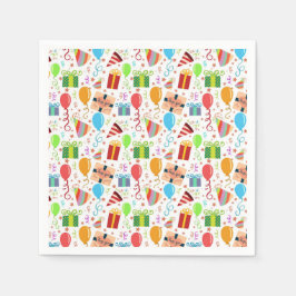 Servilleta De Papel Festividad Globos regalos tema colorido