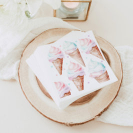Servilleta De Papel Festividad moderna de cumpleaños con helado de col