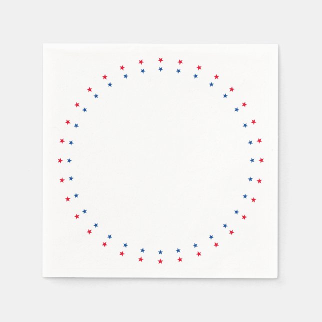 Servilleta De Papel Festividad patriótica de estrellas blancas (Anverso)
