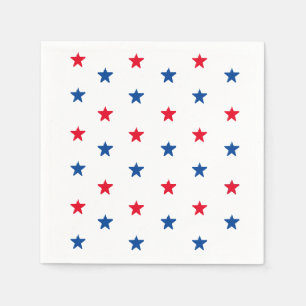 Servilleta De Papel Festividad patriótica de estrellas blancas y azule