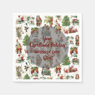 Servilleta De Papel Festividad personalizada de Navidades retro vintag