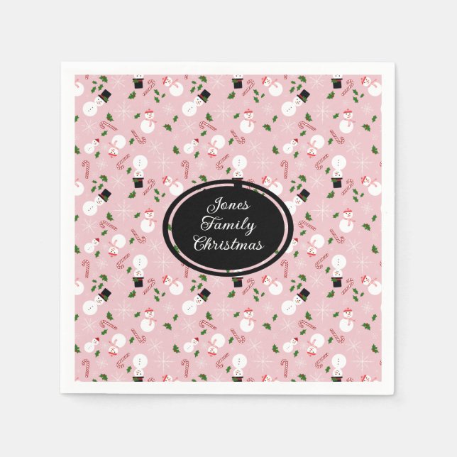 Servilleta De Papel Festividad personalizada de Navidades Snowflake en (Anverso)