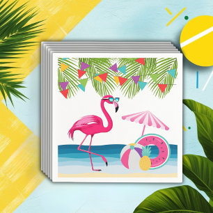 Servilleta De Papel Festividad veraniega playa Flamingo rosa Baby Show