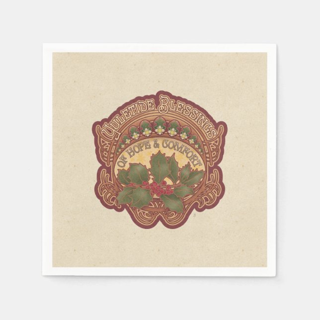 Servilleta De Papel Festividades navidades y Yule Blesss (Anverso)