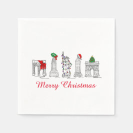 Servilleta De Papel Festividades navideñas en edificios de NYC