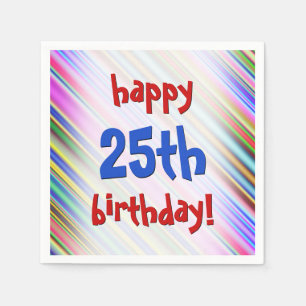 Servilleta De Papel Festivo, diversión "25to cumpleaños feliz!"
