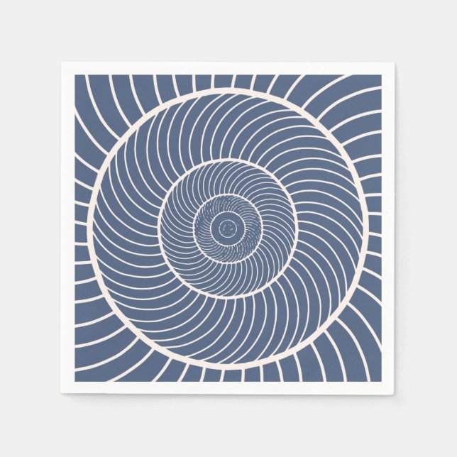 Servilleta De Papel Fibonacci de crema de pizarra azul (Anverso)