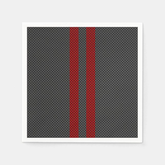 Servilleta De Papel Fibra De Carbono Rojo De Borgoña Como Rayas De Car (Anverso)