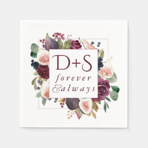 Servilleta De Papel Fibras en Blogueo   Moody Rustic Monogram Wreath