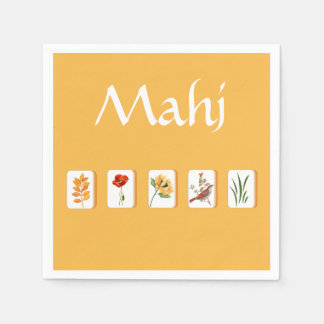 Servilleta De Papel Fichas de flores de Mahjong