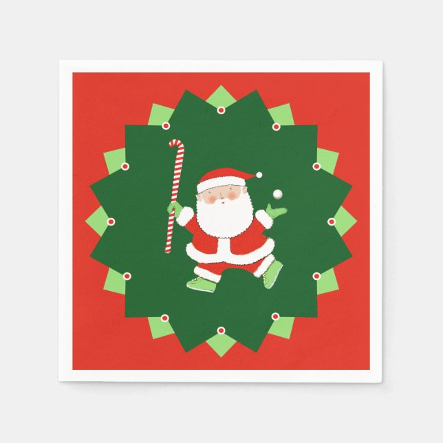 Servilleta De Papel Field Hockey Christmas Holiday (Anverso)