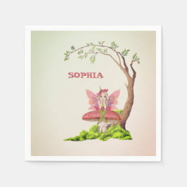 Servilleta De Papel Fieles Tema Cuidado Cumpleaños Pink Green Napkins