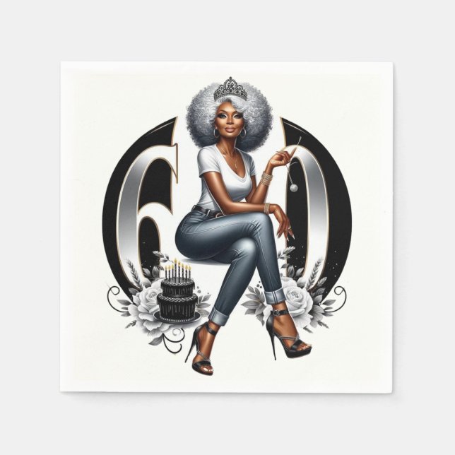 Servilleta De Papel Fierce & Fabulous a los 60 (Anverso)