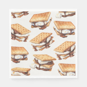 Servilleta De Papel Fiesta al aire libre con fogata de S’mores de otoñ