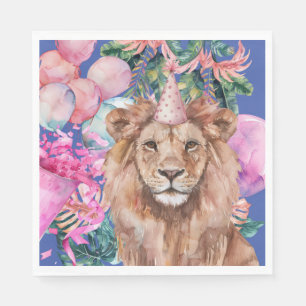 Servilleta De Papel Fiesta Animales Safari Jungle Wild Un cumpleaños