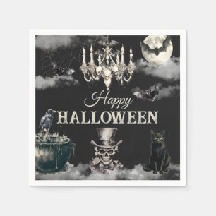 Servilleta De Papel Fiesta anual de Halloween de cráneo gótico vintage