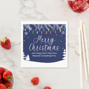 Servilleta De Papel Fiesta azul de Navidad empresarial personalizada