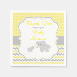 Servilleta De Papel Fiesta Baby Shower amarillo elefante y gris