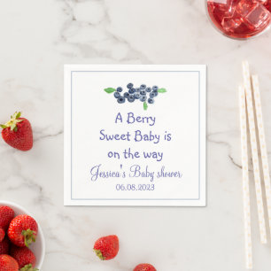 Servilleta De Papel Fiesta Baby Shower Blueberries Blueberry Fruits